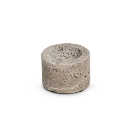 Titanium travertine waxinelichthouder S Ø6x4cm