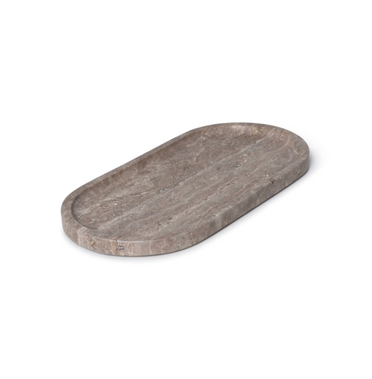 Titanium Dienblad travertine ovaal 30x15cm