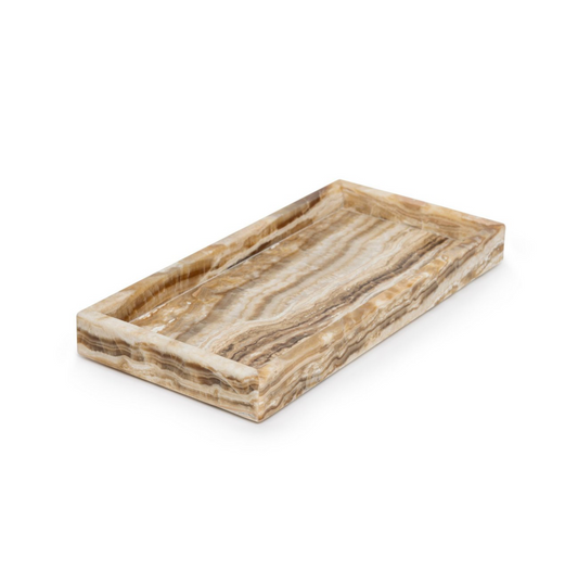 Marmer Dienblad met rand sandal onyx 15x30cm