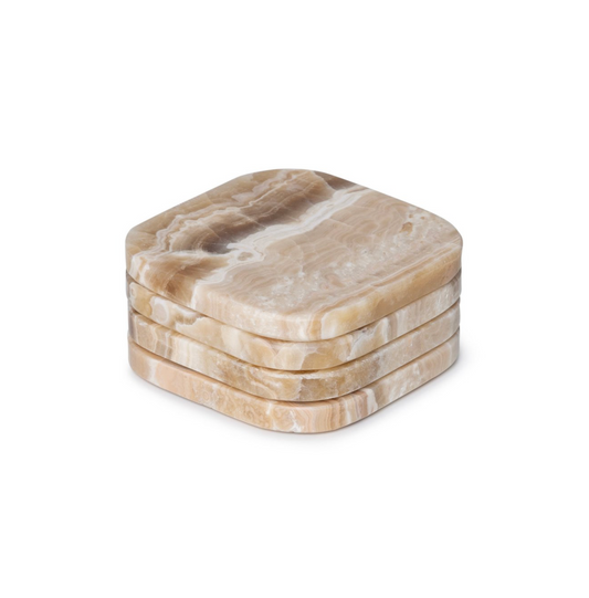 Marmer Onderzetters  sandal onyx - set van 4 stuks
