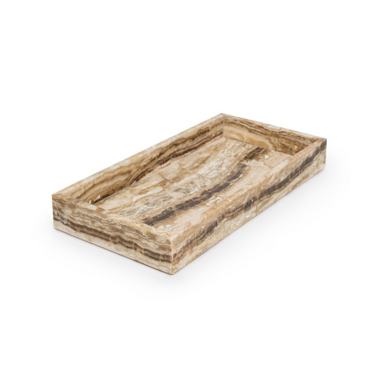 Marmer Dienblad met rand 40x20cm sandal onyx