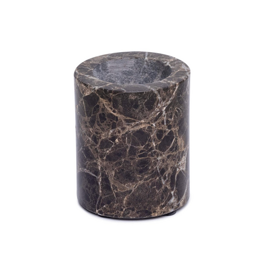 Marmer Waxinelichthouder M Ø6x7cm bruin