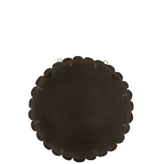 J-Line spiegel Bollen - hout - zwart - Ø 80 cm