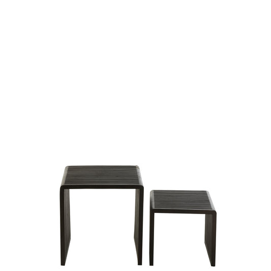 Beistelltisch Kubus Teak schwarz - klein