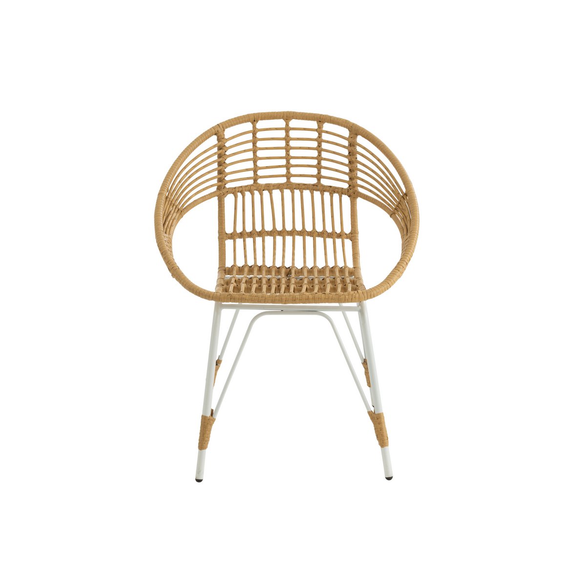 J-Line Jaenne Rattan stoel voor buiten - metaal - naturel