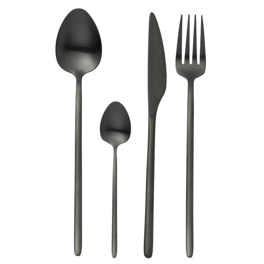 Besteckset Box C Edelstahl Matt Schwarz 24-teilig