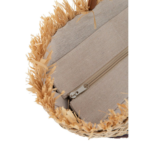 Strandtas Blad Jute naturel/donkerbruin