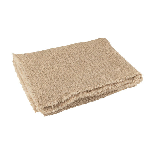 Plaid Gerafelde Randen beige