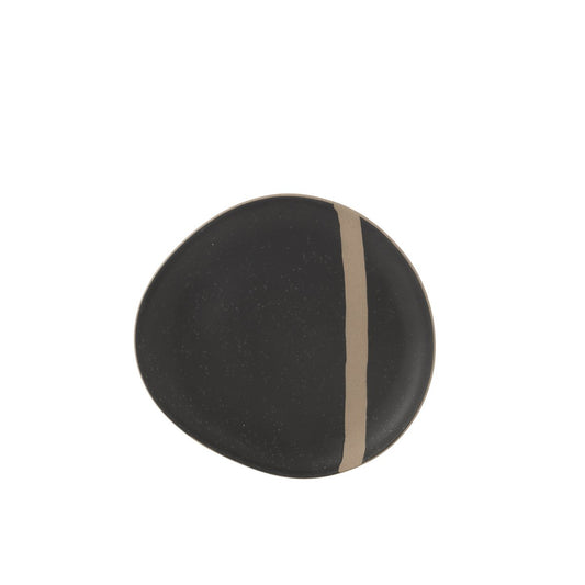 Bord  Keramiek zwart/taupe small