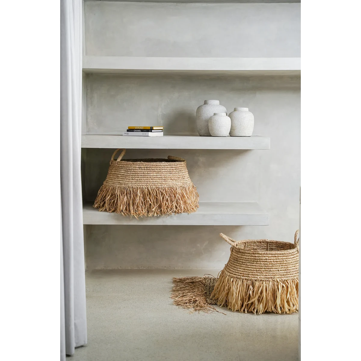 De Raffia luxe mand L