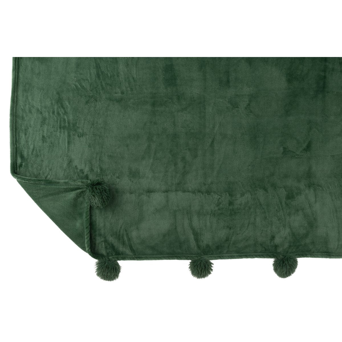 J-Line Plaid Pompom donkergroen