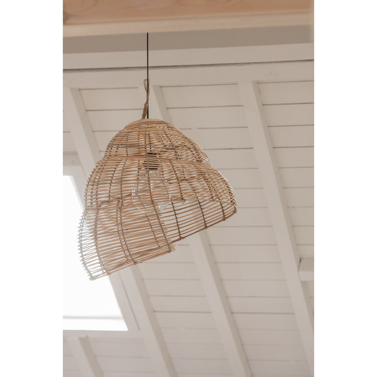 J-Line Hangende lamp Slak - bamboe - naturel