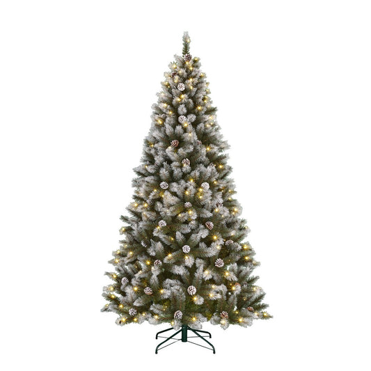 Pittsfield Kunstkerstboom met LED Verlichting - H230 x Ø122 cm - Groen Frosted