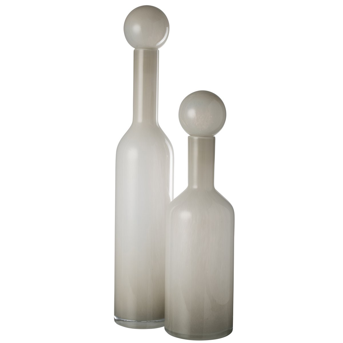 J-Line vaas fles + stop Effen - glas - wit - large
