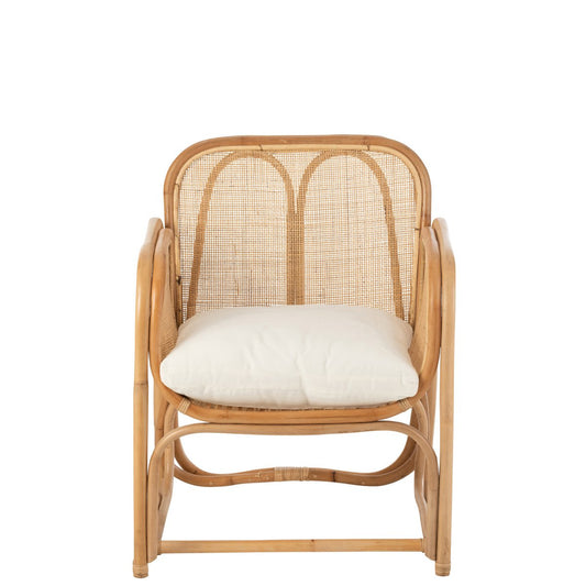 J-Line stoel + kussen Casablanca - jute - naturel