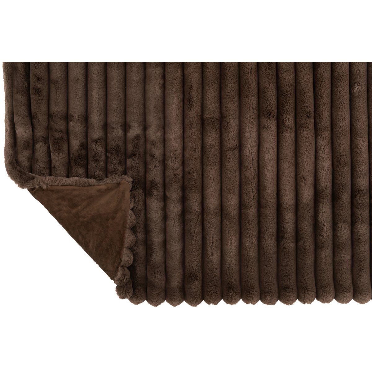 J-Line Plaid Large Corduroy Polyester Chocolade