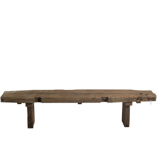 J-Line Brut bank - gerecycleerd hout - bruin