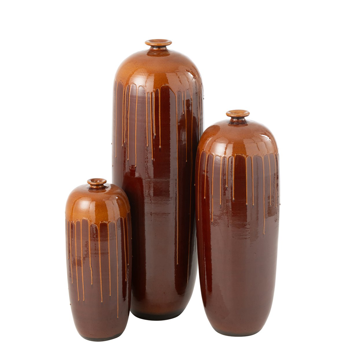J-Line bloempot Lee - blinkend bruin/oranje - Ø 28 cm