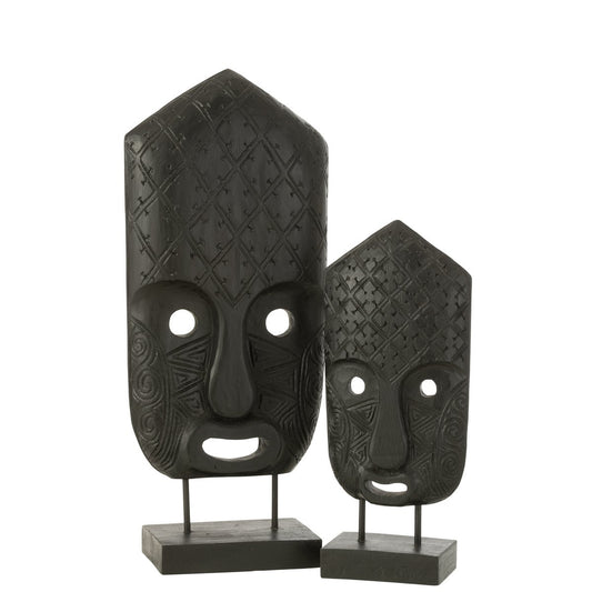 J-Line masker op voet  Op Voet Albasia- hout - zwart - large